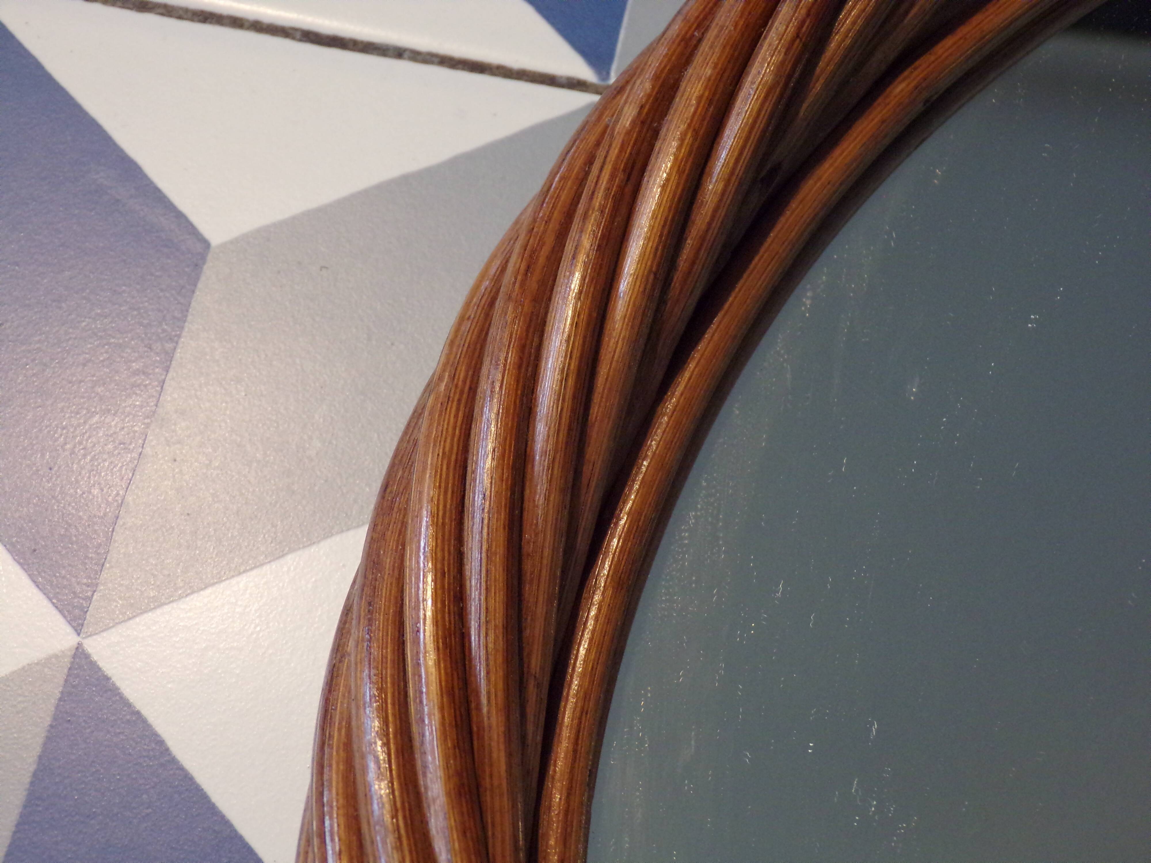 Round rattan mirror Ø40cm