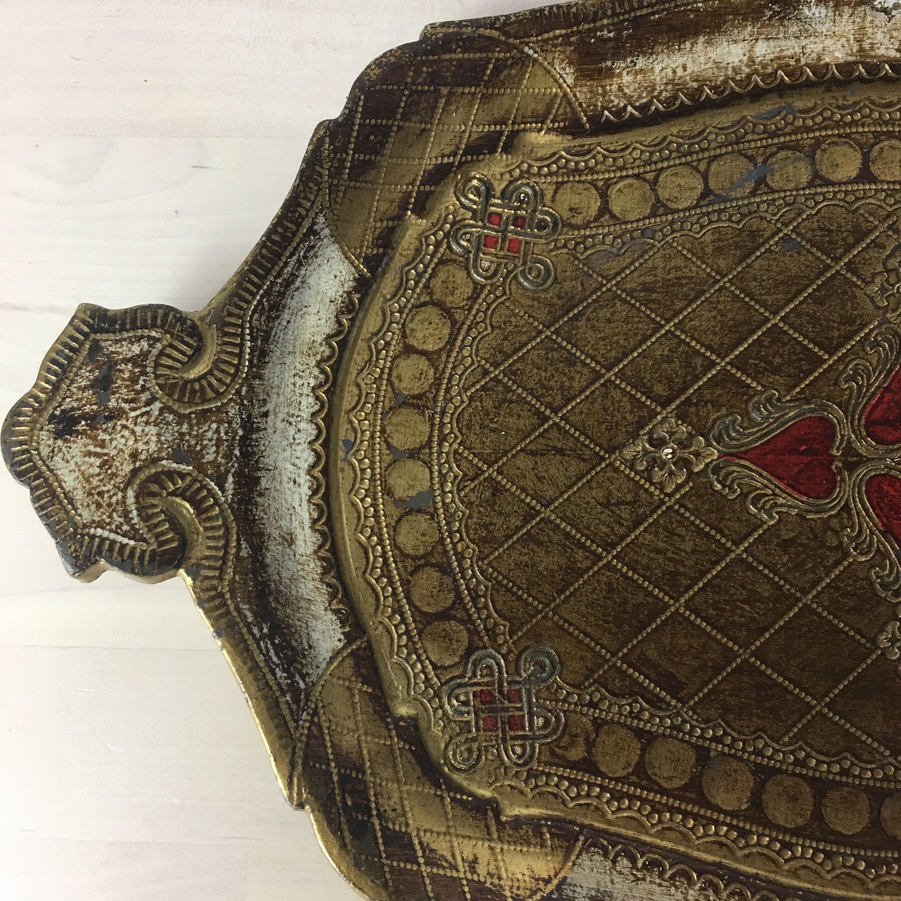 Florentine painted wooden tray