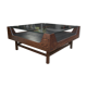 Table basse en palissandre et verre 1970