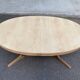 Table scandinave ovale extensible Baumann décapée en teck brut 240cm 1960
