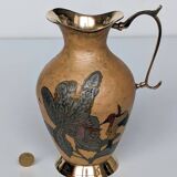 Pitcher, Hand painted brass jug