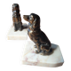 Metal and stone bookends