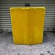 Vintage 80s yellow velvet armchair