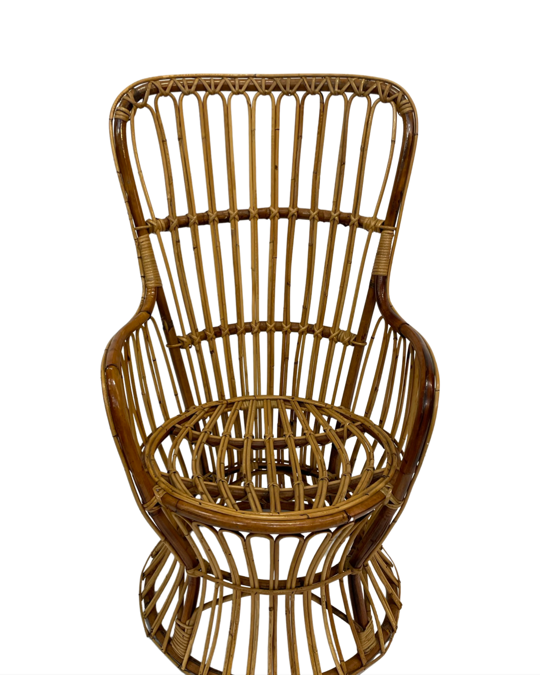 Set of two mid century rattan armchairs by bonacina 1950 design