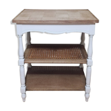 Console en chêne et cannage