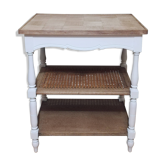Console en chêne et cannage