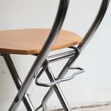 Series of 4 designer folding chairs from the 90s Attributed to Piu de Bonaldo