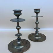 Pair of brass candle holders