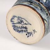 Art Nouveau Vase Herons and Flowers, J.W. Mijnlieff, Holland Utrecht 1900s