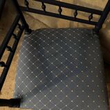 Antique corner armchair, midnight blue