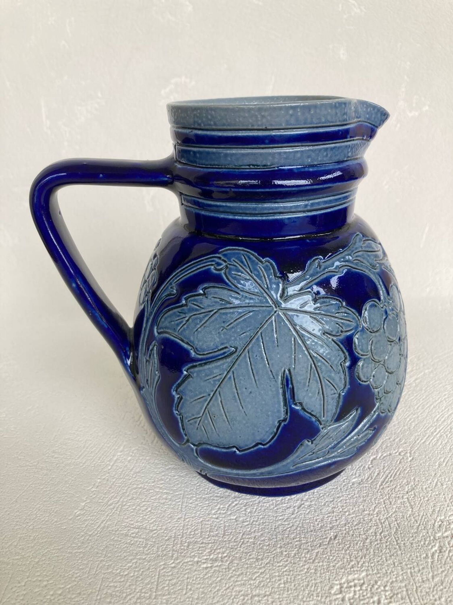 Betschdorf Alsace salt stoneware pitcher signed Schmitter Roger