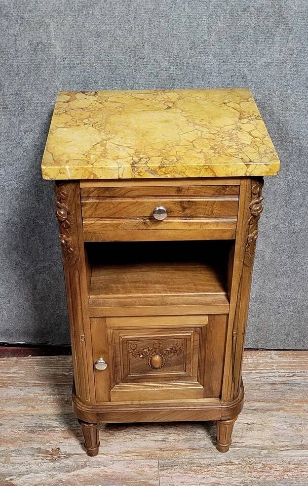 Louis XVI style walnut nightstand or bedside table circa 1900