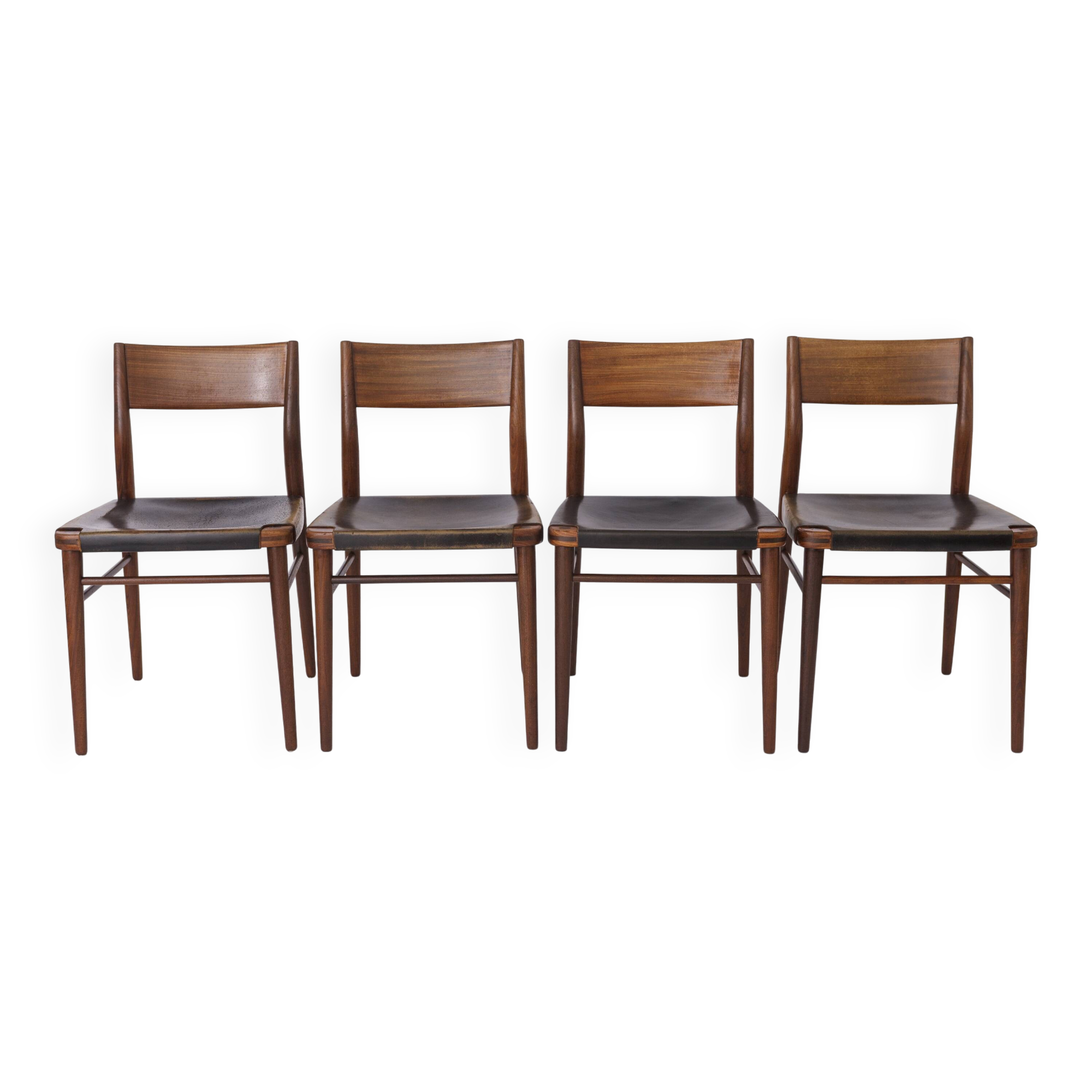 4 Vintage Chairs by Georg Leowald for Wilkhahn, Germany, 1960s, Teak
