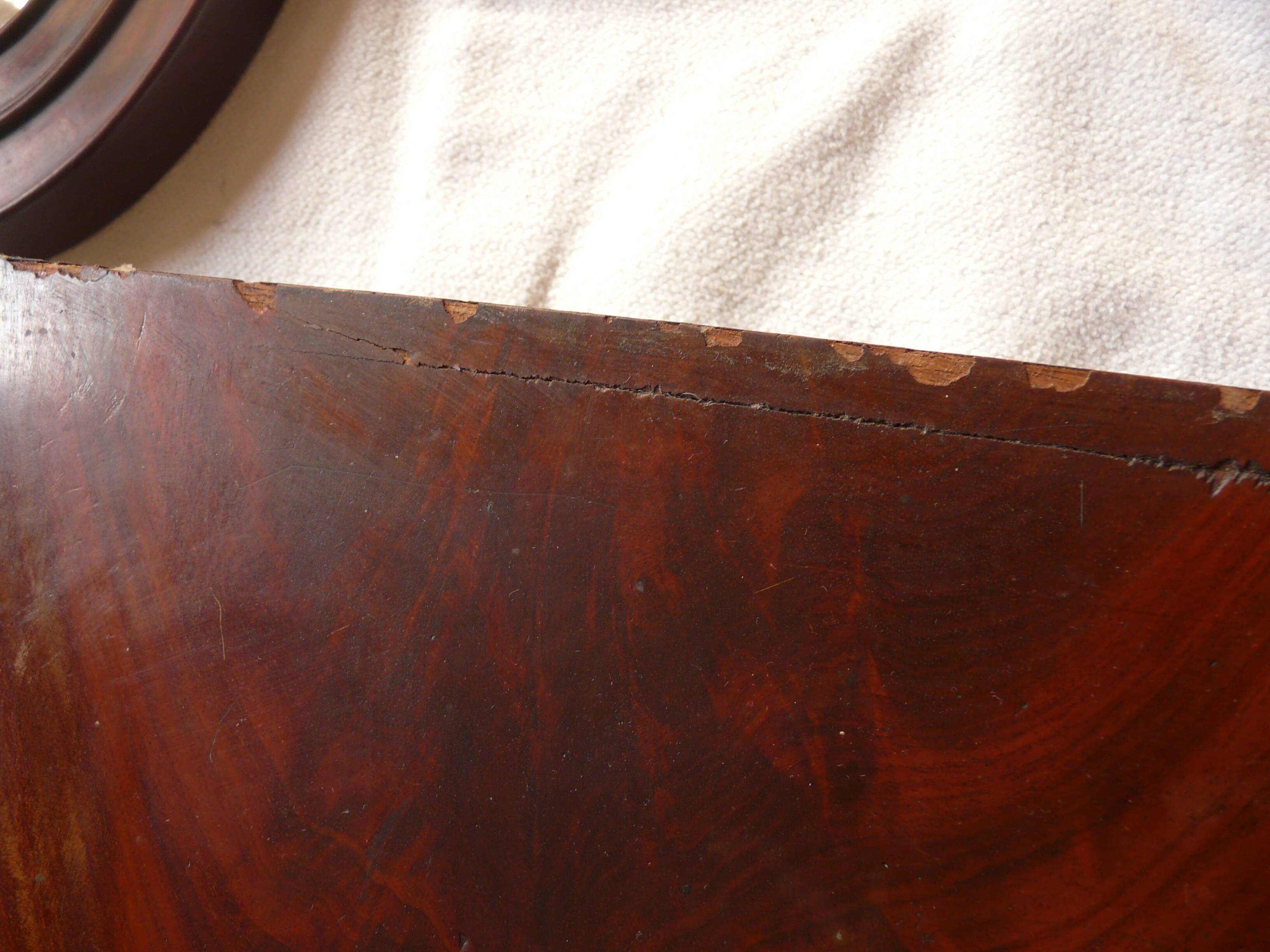 Coiffeuse de table avec miroir Napoléon III placage accajou