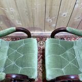 Pair of English Chesterfield armchairs