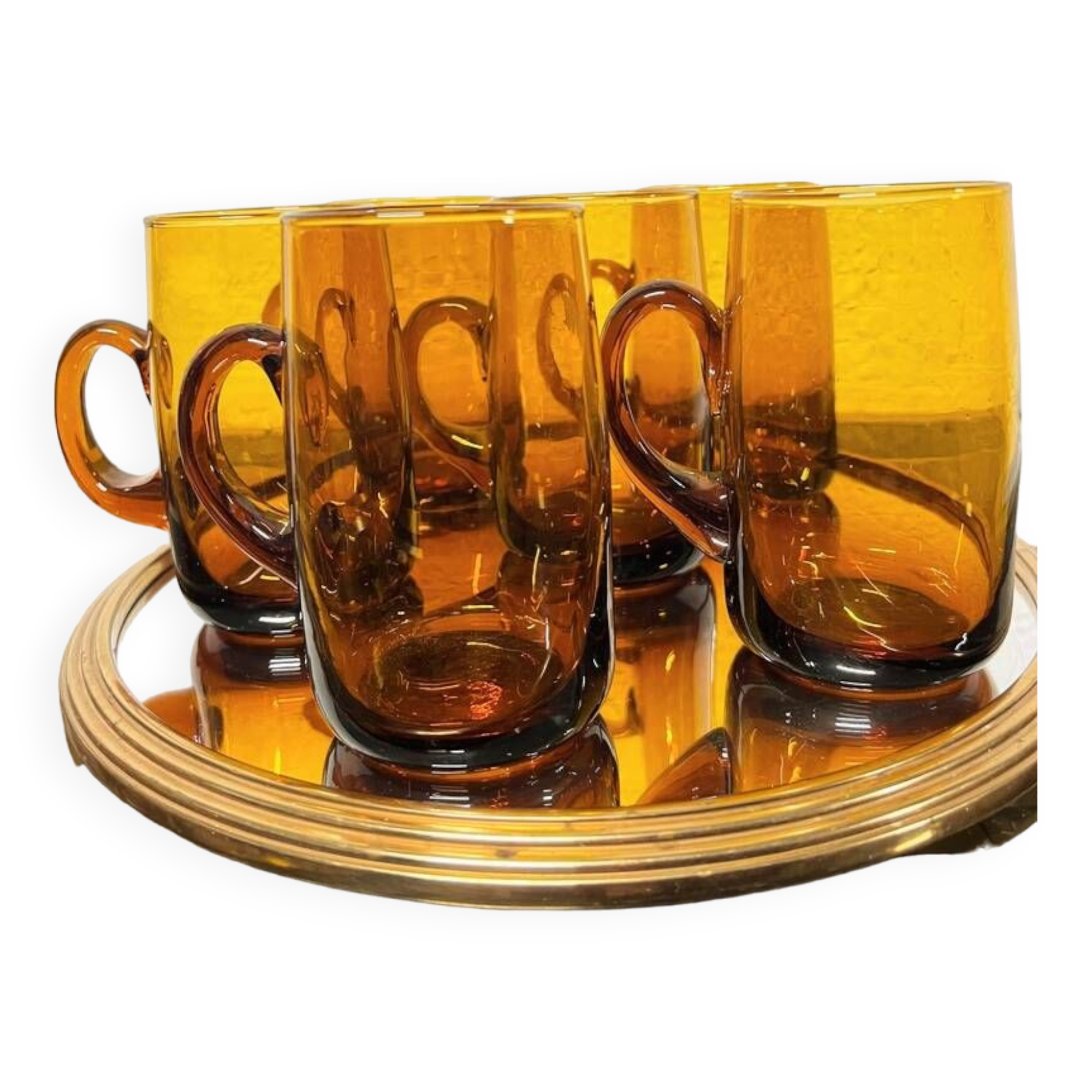 Amber Glass Sangria Cups