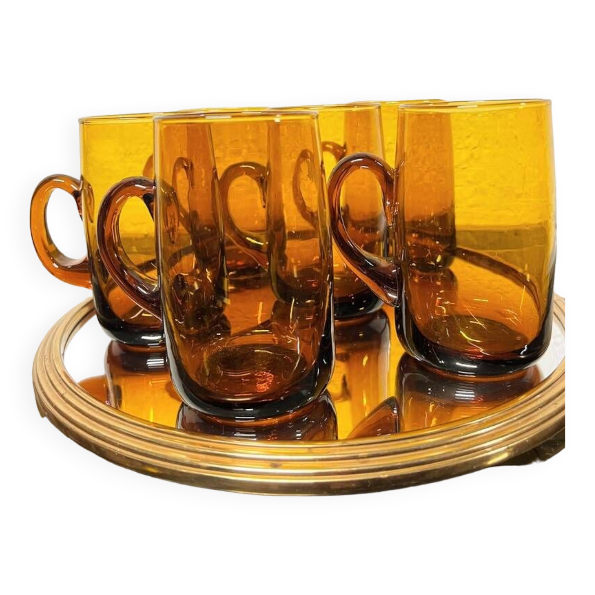 Tasses à sangria en verre ambré