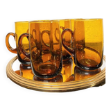 Amber Glass Sangria Cups