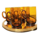 Amber Glass Sangria Cups
