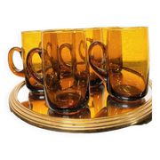 Tasses à sangria en verre ambré