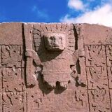 Inca design  leather top coffee table, Angel Pazmino, Ecuador 1970s