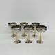 Ensemble de 6 coupes à champagne en acier inoxydable et laiton italien des années 1970.