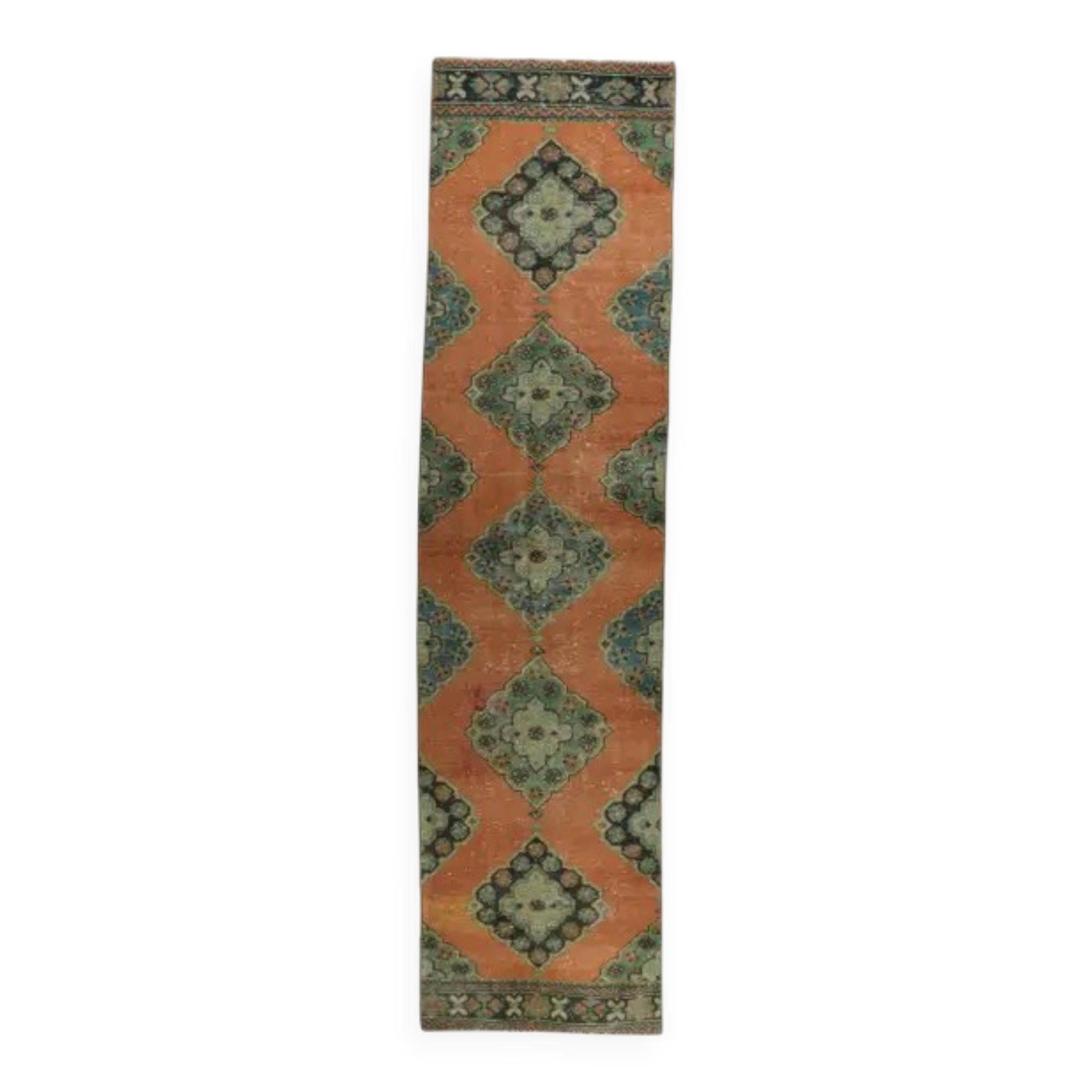 1960s vintage Turkish hand-knotted runner 82x335