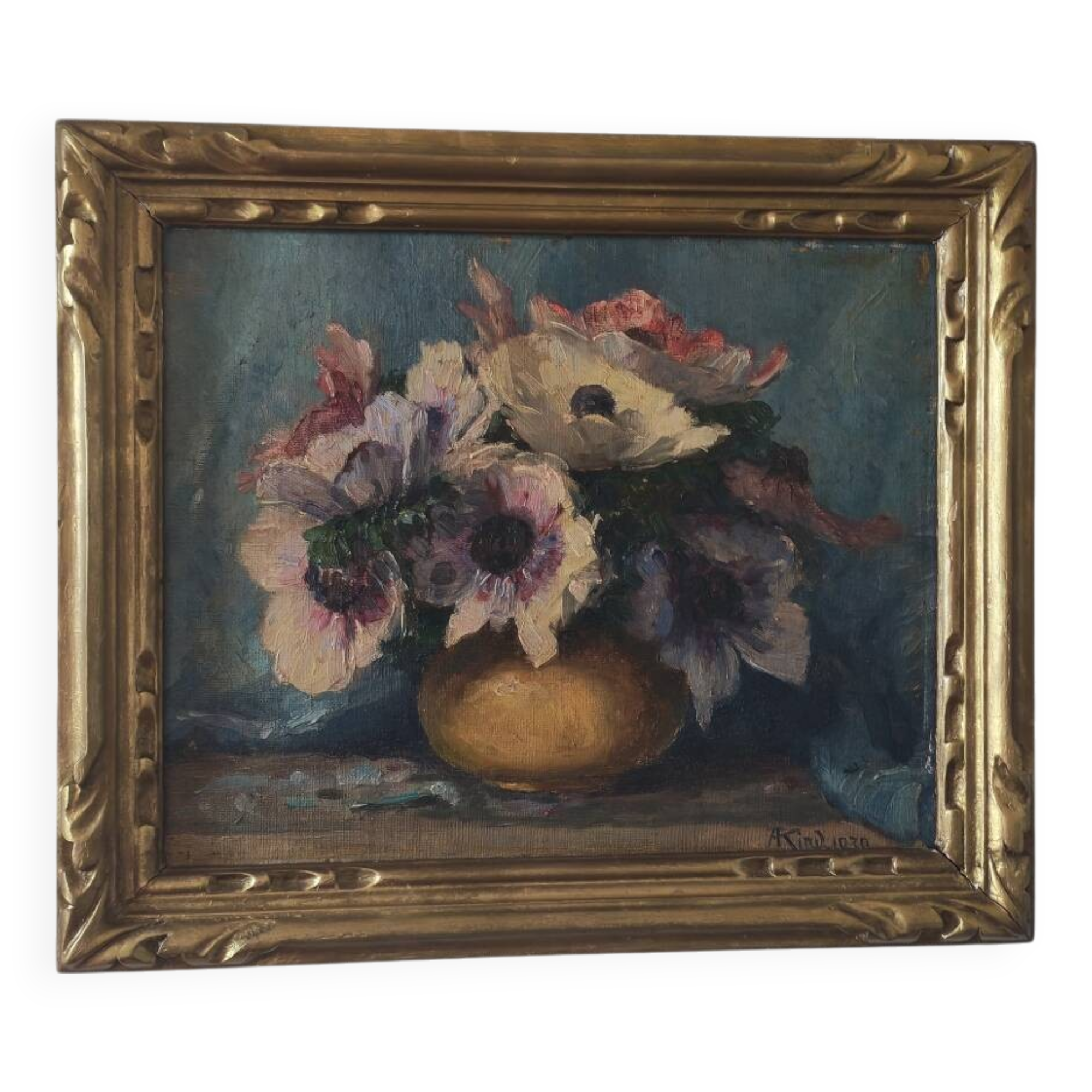 Oil painting on canvas by Auguste Kind