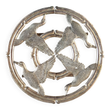 Silea silver metal duck trivet