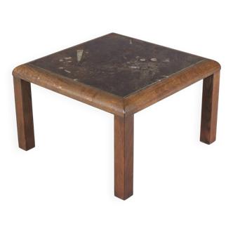 1970s fossil inlay table from Germany