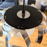 Space Age stainless steel and glass pendant light from the 70s