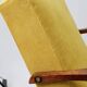 Fauteuil scandinave velours côtelé jaune citron chêne 1960