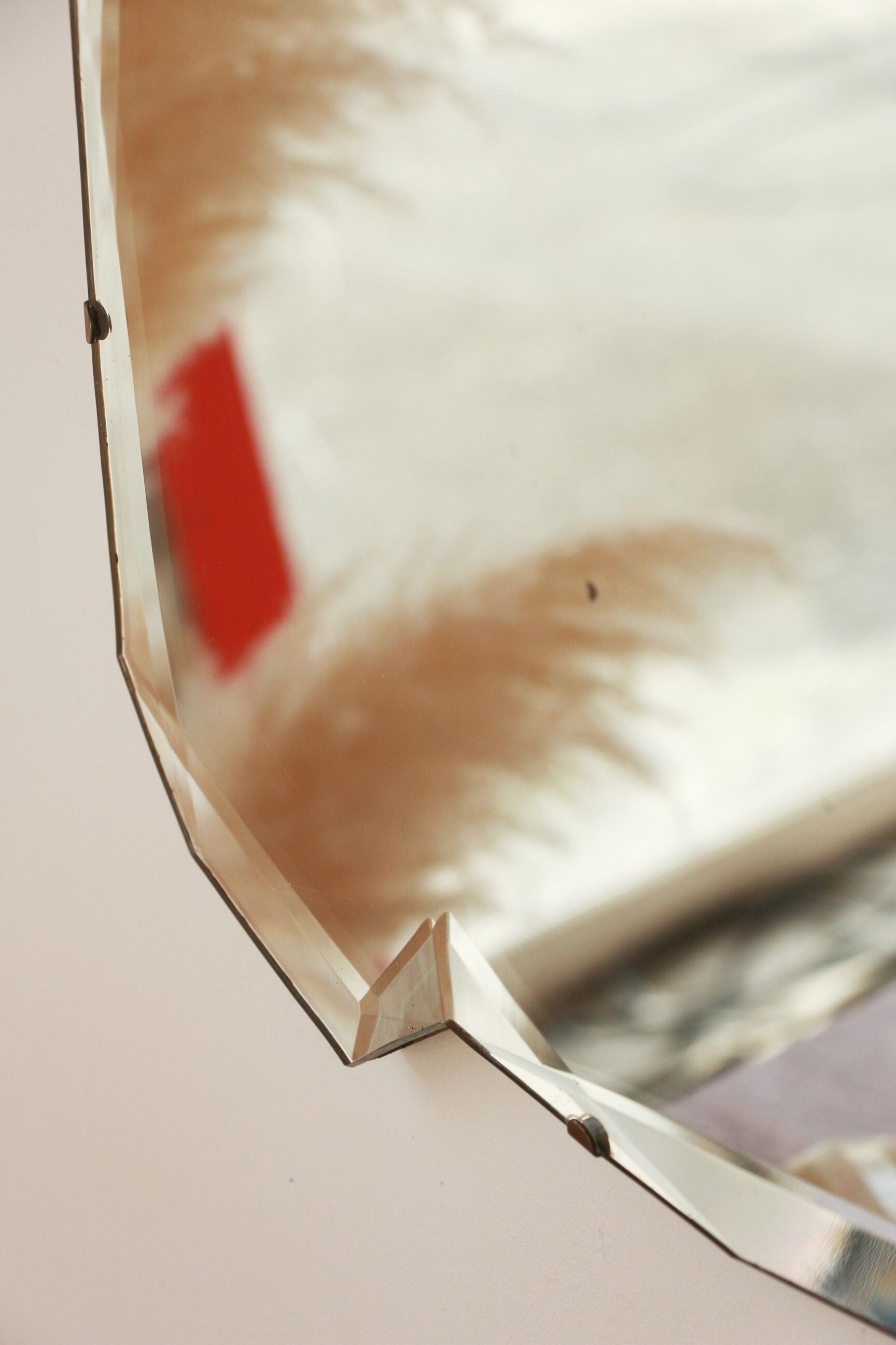 Beveled mirror - freeform - "batman", 67x39 cm