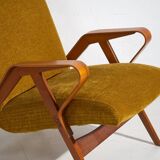 Set of two armchairs and pouf – Mid-century Modern (circa 1950). Three-piece set.