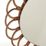 Miroir en rotin ovale années 60/70