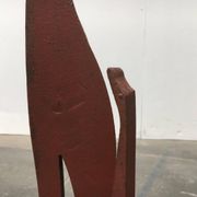 Sculpture d'oiseau grue en métal du milieu du siècle