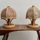 Pair of Italian rattan lamps