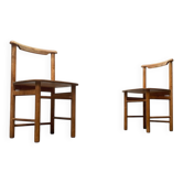 Mid-century wooden chair set of 2, 1960s