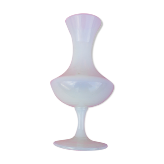 Vase soliflore en verre opalescent annees vintage