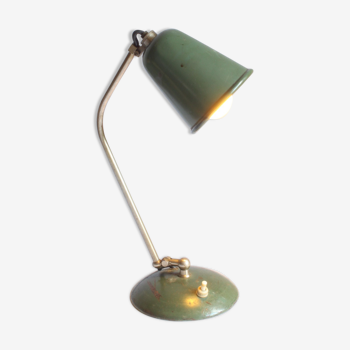 Industrial green metal desk lamp, 1940s.