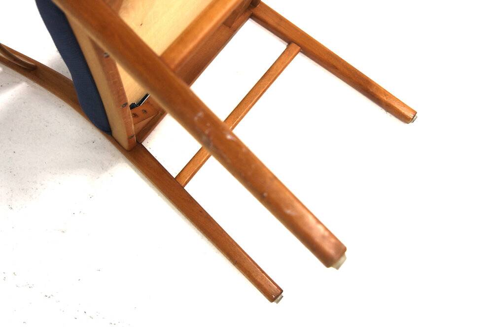 Set of 4 Scandinavian beech chairs, Sweden, 1960