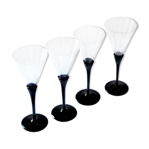 4 verres Hadeland de 1980