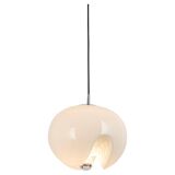 Opaline glass pendant lamps by Peill & Putzler, Germany, 1970s