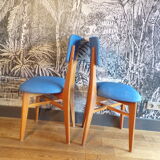 Pair of vintage blue skai chairs