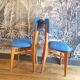 Paire de chaises vintage skaï bleu