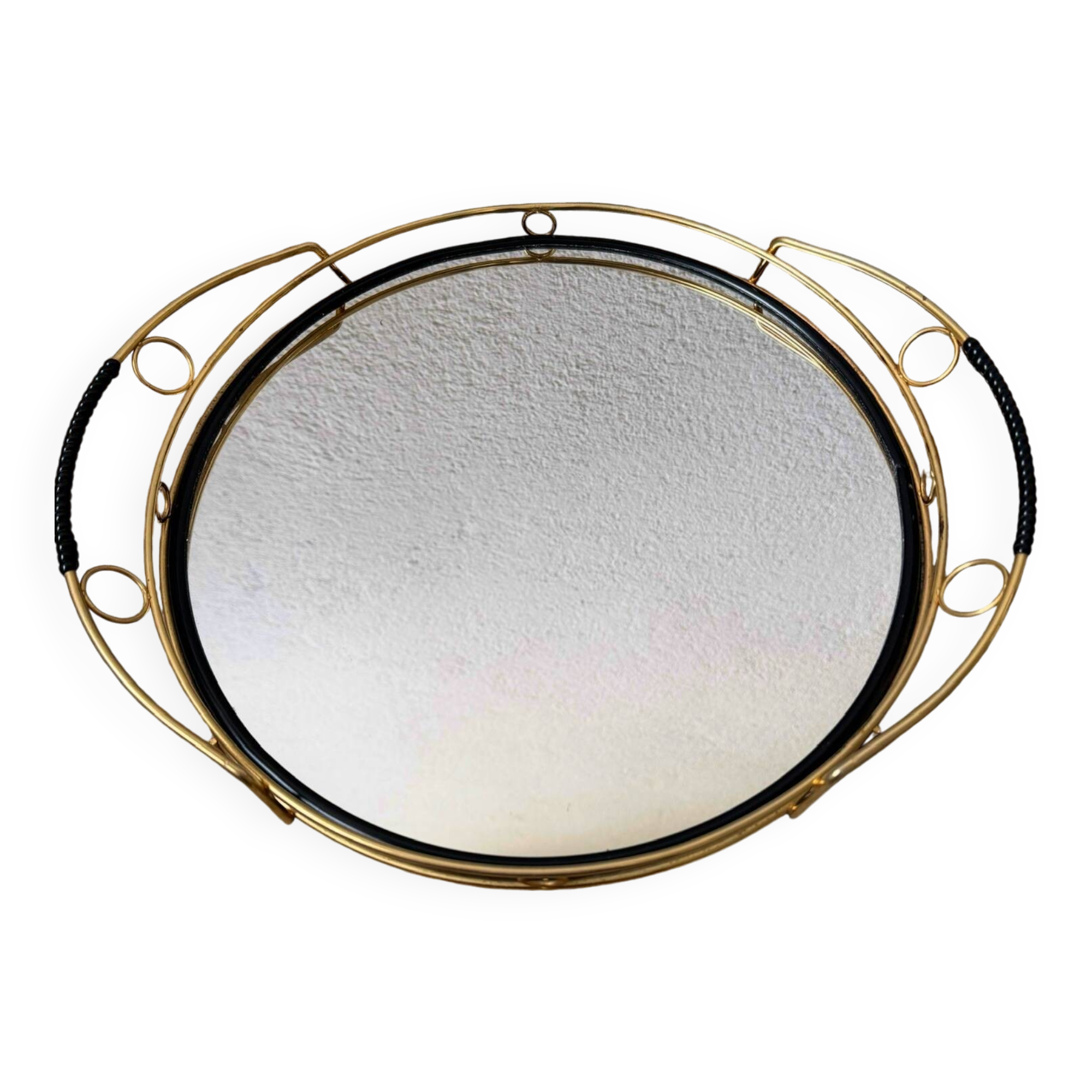 Plateau miroir laiton années 60