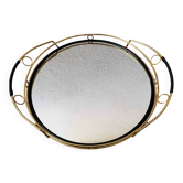 Plateau miroir laiton années 60