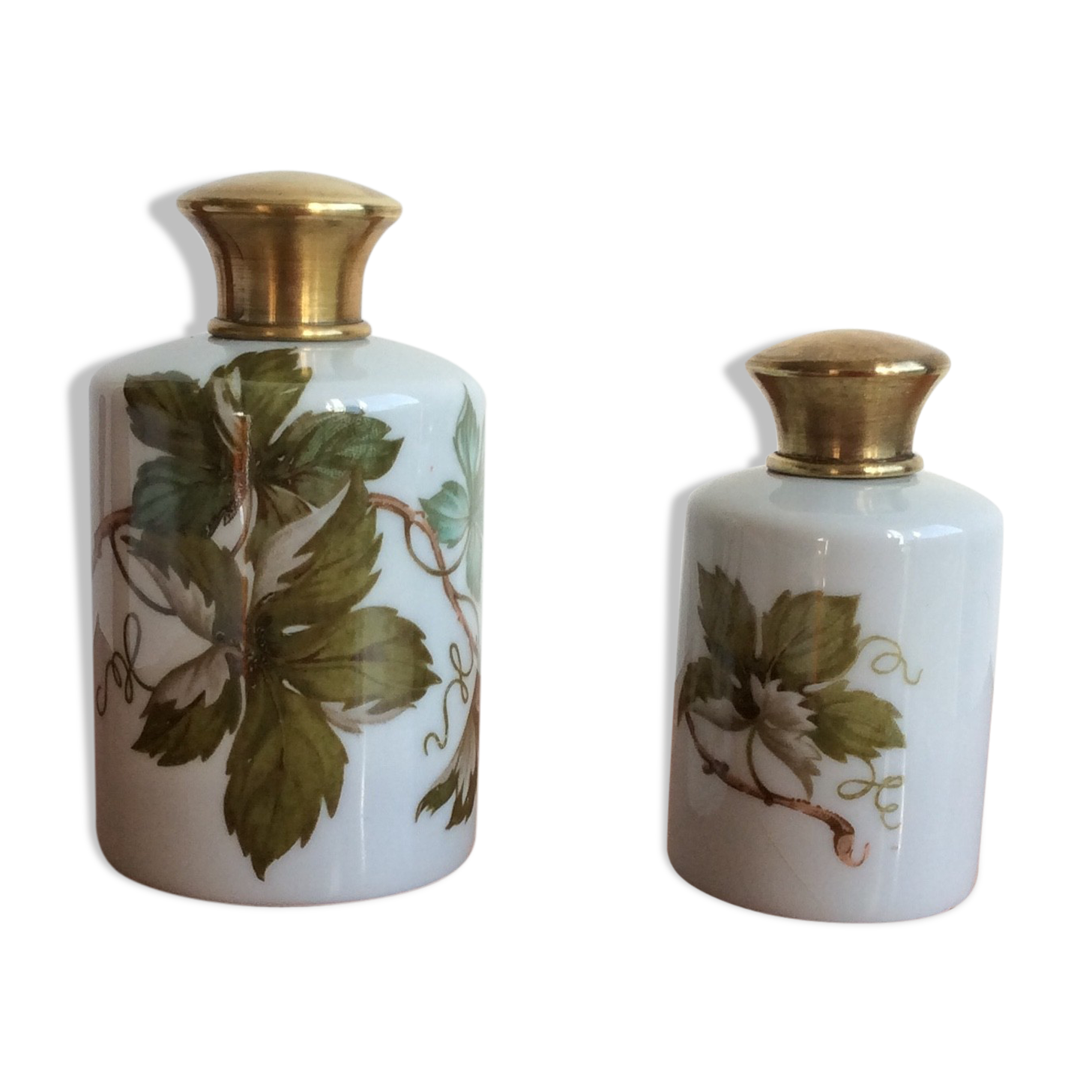 Flacons de parfum porcelaine Limoges Vapocler Clercygne Paris - année 70