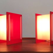 Lampes de table acryliques du milieu du siecle, ensemble de 2
