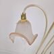 Lampadaire italien avec tiges en métal, détails de feuilles et fleurs en verre de Murano